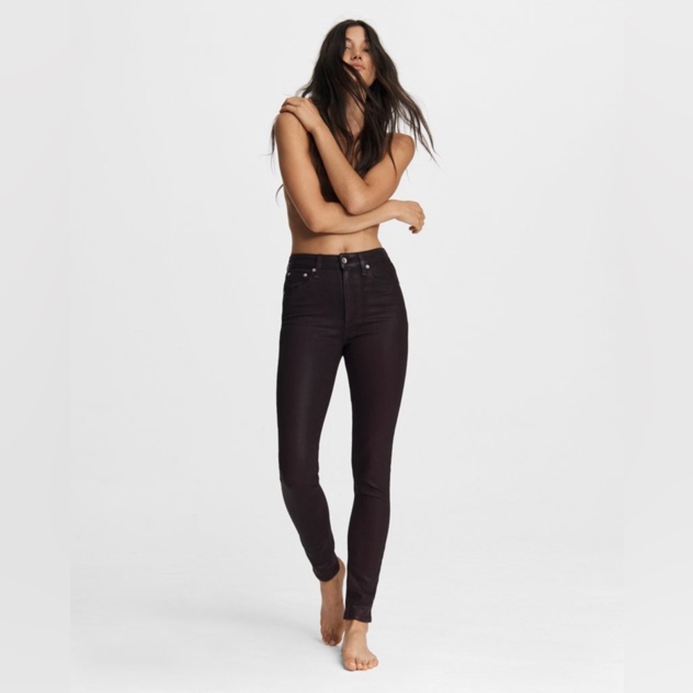 Nina High-Rise Skinny - Coated Black